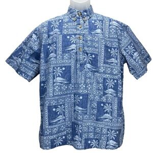 Cooke Street Men’s Medium‎ Vintage Popover Henley Short Sleeve Hawaiian Shirt